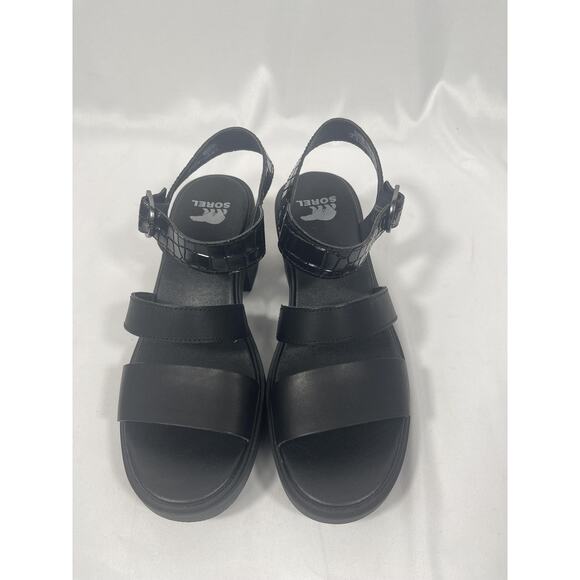 Sorel Joanie Heel Ankle Strap Sandals Women's SZ 8 Chunky Block Heel Shoes - Picture 4 of 7